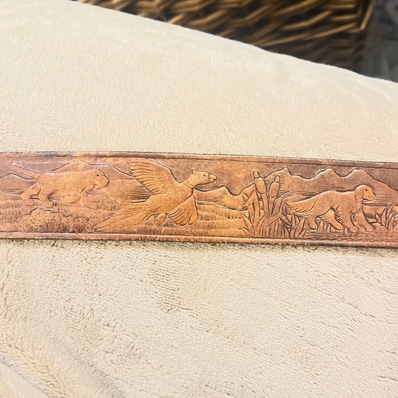 Rare vintage handcrafted belt buckle and belt made in the U.S.A - Picture 2 of 8